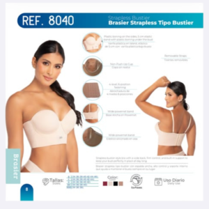BRASIER STRAPLESS TIPO BUSTIER